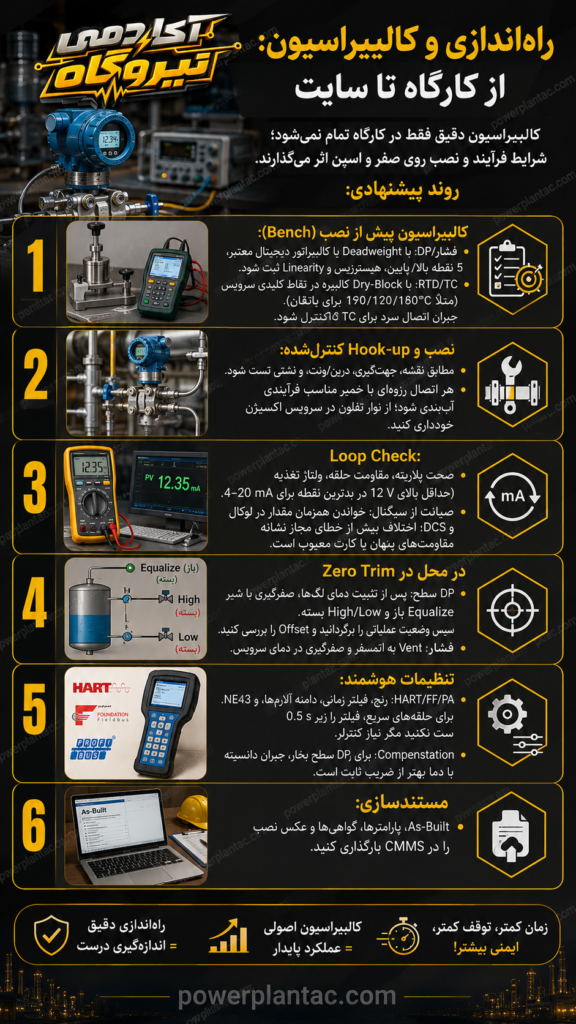 راه اندازی و کالیبراسیون از کارگاه تا سایت